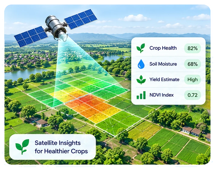 Illustrative AI crop-intelligence dashboard