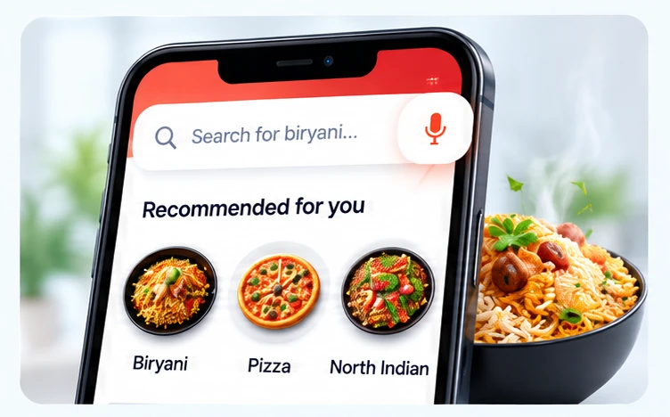 Illustrative food recommendations interface
