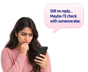 Concerned customer waiting for a response