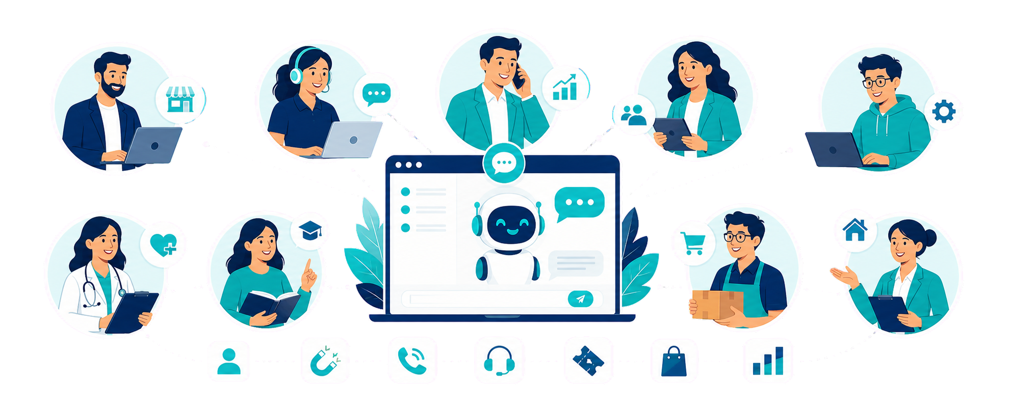 aZentiKo use cases visual for different business teams